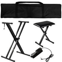 Kit Banqueta, Suporte Duplo, Capa Trassporte e Pedal Sustain Para Pianos Casio PXS1100 PXS1000