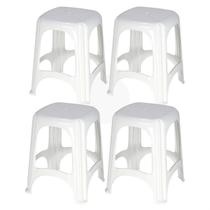 Kit Banquetas Banco 04 Peças Niteroi Branca Tramontina