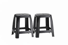 kit banquinho preto e branco 2 unidades