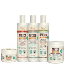 Kit Baobá África Shampoo Condicionador Creme Pentear e Gelatina e Máscara Apice Cosmétcs- 5 Itens - Apse