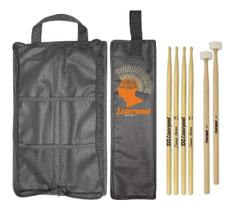 Kit Baqueta 5a Classic + Mallet Feltro + Bag Preto Liverpool