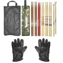 Kit Baquetas 7A 5A Feltro + Bag Baquetas + Luva Liverpool