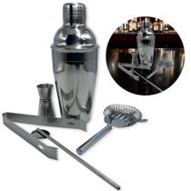Kit Bar 5pçs Coqueteleira Profissional Aço Inox 550ml Caipirinha Kit Bar 5pçs Coqueteleira Profissional Aço Inox 550ml Caipirinha