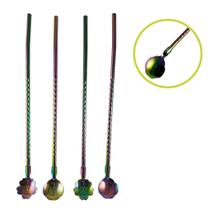 Kit Bar 7Pçs Balde, Coqueteleira, Pegador, 4 Canudos Mexedor Inox