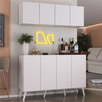 Kit Bar Armário Aéreo e Aparador 4 Portas Retrô Multimóveis MP1086