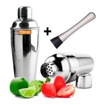 Kit Bar Caipirinha Coqueteleira 750 Ml + Socador Inox Drinks - CLINK