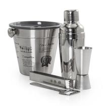 Kit Bar Coqueteleira Aço Inox 300ml Com 4 Peças Gourmet Mix