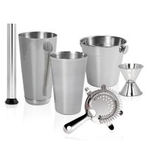 Kit Bar Coqueteleira Profissional Barman Inox Gourmet Mix Kit Bar Coqueteleira Profissional Barman Inox Gourmet Mix