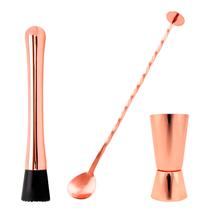 Kit Bar Iniciante 7 Bartender 3 Peças Rosê