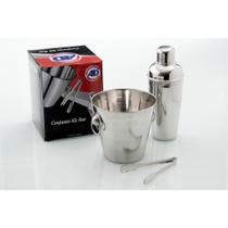 Kit Bar Inox 3 Pçs 1.150Ml - Pegador - Coqueteleira 500 Ml