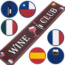 Kit Bar Mat Clube Do Vinho + 6 Cup Mats Países Emborrachado