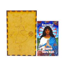 Kit Baralho Cigana Sara Kali com Porta Taro Madeira Clássico Kit Baralho Cigana Sara Kali com Porta Taro Madeira Clássico