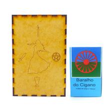 Kit Baralho Tarô Cigano Lenormand e Porta Tarô Caixa Madeira