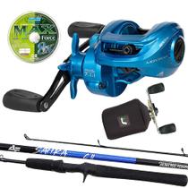 Kit Barato Montana Bait + Vara Safira 1,80 Linha 8x Capa