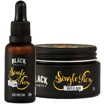 Kit Barba Balm em Cera + Óleo Hidratante Single Ron Black Barts