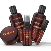 Kit Barba Cabelo Bigode Floresta Condado Amadeirado 5 itens Shampoo Balm Hidratante Óleo Modelador Colônia Presente