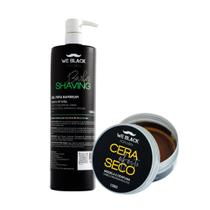 Kit Barba Completo (We Black): Gel para Barbear 1L e Cera Efeito Seco 120g. Cuidado completo para barba e cabelo com efe Kit Barba Completo (We Black): Gel para Barbear 1L e Cera Efeito Seco 120g. Cuidado completo para barba e cabelo com efe