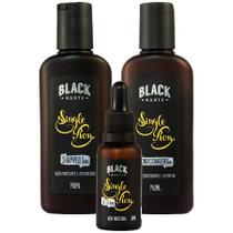 Kit Barba Shampoo + Condicionador + Óleo Single Ron Black Barts