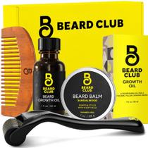 Kit Barba The Beard Club: Derma Roller, Óleo e Bálsamo para Crescimento