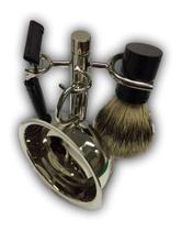 Kit Barba Vintage Retrô Barbearia Metal Pincel Banheiro Tige Kit Barba Vintage Retrô Barbearia Metal Pincel Banheiro Tige