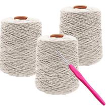 Kit Barbante Amazonia Rubi N.6 600g C/ 3 Un + Brinde 1 Agulha 3,5mm