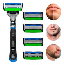 Kit Barbeador Recarga Dr Jones Razor 6 Laminas Recarregável - barba aparelho elétrico