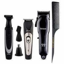 Kit Barbearia em Casa 3 Máquinas e Pente Completo Bivolt