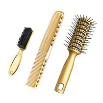 Kit Barbeiro 3 Em 1 Escova De Cabelo Pente Metal E Escovinha Kit Barbeiro 3 Em 1 Escova De Cabelo Pente Metal E Escovinha