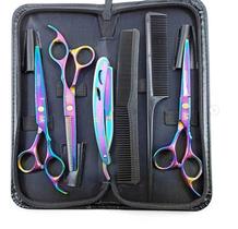 Kit Barbeiro 3 Tesouras Inox Cabelo Profissional+2 Pentes