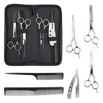 Kit Barbeiro Aço Inox Cabeleireiro Tesouras Navalha Pentes Barbearia Profissional - Arte Sedução