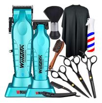 Kit Barbeiro Cabeleireiro Pente Navalhete Tesouras Aço Inox Cor Preto Kit Maquina Cortar Cabelo Ng 133 + Acabamento Ng 317 Wmark Tesouras Profissional Kit Barbeiro Cabeleireiro Pente Navalhete Tesouras Aço Inox Cor Preto Kit Maquina Cortar Cabelo Ng 133 + Acabamento Ng 317 Wmark Tesouras Profissional