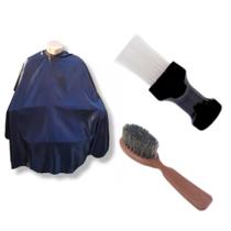 Kit Barbeiro Capa De Corte Espanador Escovinha Fade Kit Barbeiro Capa De Corte Espanador Escovinha Fade