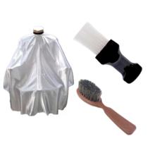 Kit Barbeiro Capa De Corte Espanador Escovinha Fade Kit Barbeiro Capa De Corte Espanador Escovinha Fade