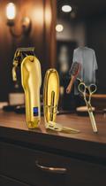 Kit Barbeiro Profissional 11 Peças Ouro Bivolt