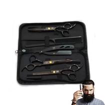 Kit Barbeiro Profissional 3 Tesouras Navalha Pentes Kit Barbeiro Profissional 3 Tesouras Navalha Pentes