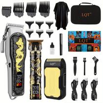 Kit Barber Kit LQT Hair Clippers, 3 peças, masculino, com aparador e barbeador