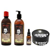 Kit Barber Shampoo + Shaving + Óleo + Pomada Black Salles Kit Barber Shampoo + Shaving + Óleo + Pomada Black Salles