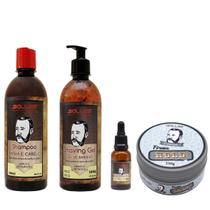 Kit Barber Shampoo + Shaving + Óleo + Pomada Hold Salles Kit Barber Shampoo + Shaving + Óleo + Pomada Hold Salles