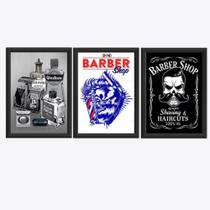 Kit Barber Shop 3 Quadros Decorativos Barbearia Vintage Kit Barber Shop 3 Quadros Decorativos Barbearia Vintage