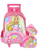 Kit Barbie Cetim Luxo Mochila Rodas + Lancheira + Estojo Box Kit Barbie Cetim Luxo Mochila Rodas + Lancheira + Estojo Box