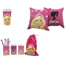 Kit Barbie: Copo Térmico + Almofada + Porta Treco Decoração