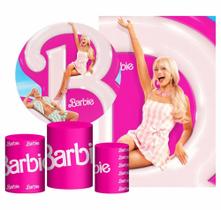 Kit Barbie Painel Redondo Trio Capas Retangular Tecido