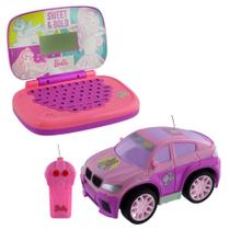 KIT Barbie - Veiculo Style Machine + Laptop Bilíngue - Candide