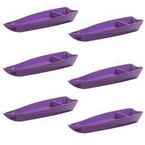 Kit Barco Sushi M 1L 6 Pç Tropical Polipropileno Roxo Kit Barco Sushi M 1L 6 Pç Tropical Polipropileno Roxo