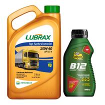 Kit Bardahl B12 Diesel Premium 500ml + Galão Óleo 15w40 Mineral Top Turbo 3 litros Lubrax