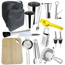 Kit Barman Bolsa Colher Bailarina Coqueteleira Prof 16pç W2+