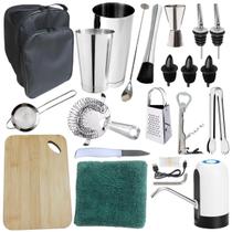 Kit Barman C Bolsa Colher Bailarina Coqueteleira 20 peças B7 Kit Barman C Bolsa Colher Bailarina Coqueteleira 20 peças B7