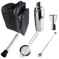 Kit Barman Com Bolsa Colher Bailarina Coqueteleira 6Pçs C6