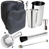 Kit Barman Com Bolsa Colher Bailarina Coqueteleira 7pçs B6 Kit Barman Com Bolsa Colher Bailarina Coqueteleira 7pçs B6