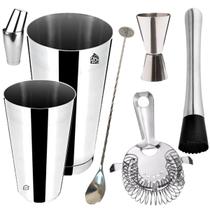 Kit Barman Copo Dosador Coqueteleira Profissional Pro 6pç w9